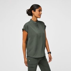 FIGS Rafaela Oversized Scrub Top - Moss Green
